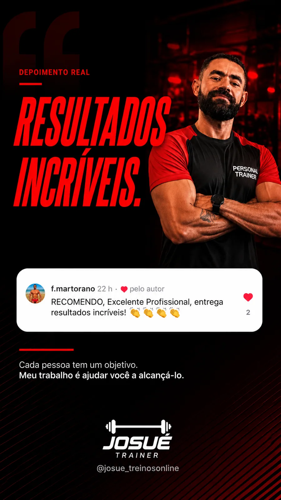 Depoimento de aluno sobre o acompanhamento do Josué